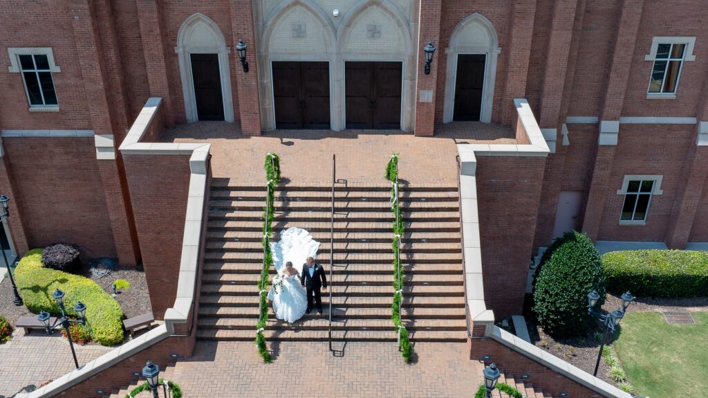 Bride and Groom Depart Saint Brigid's Church