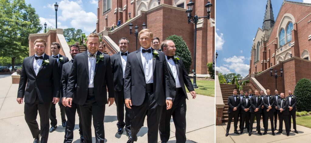 Groomsmen at Saint Brigid Church Wedding Johns Creek